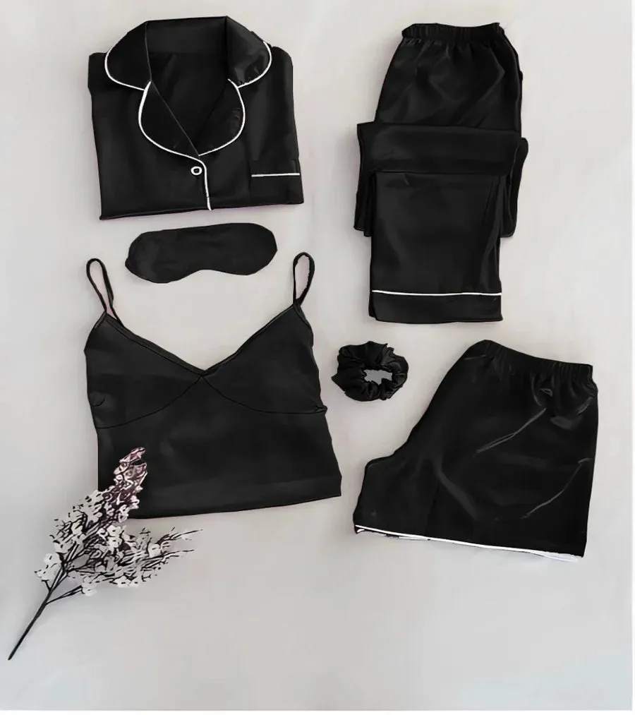 6 in 1 Silk Nighty Set
