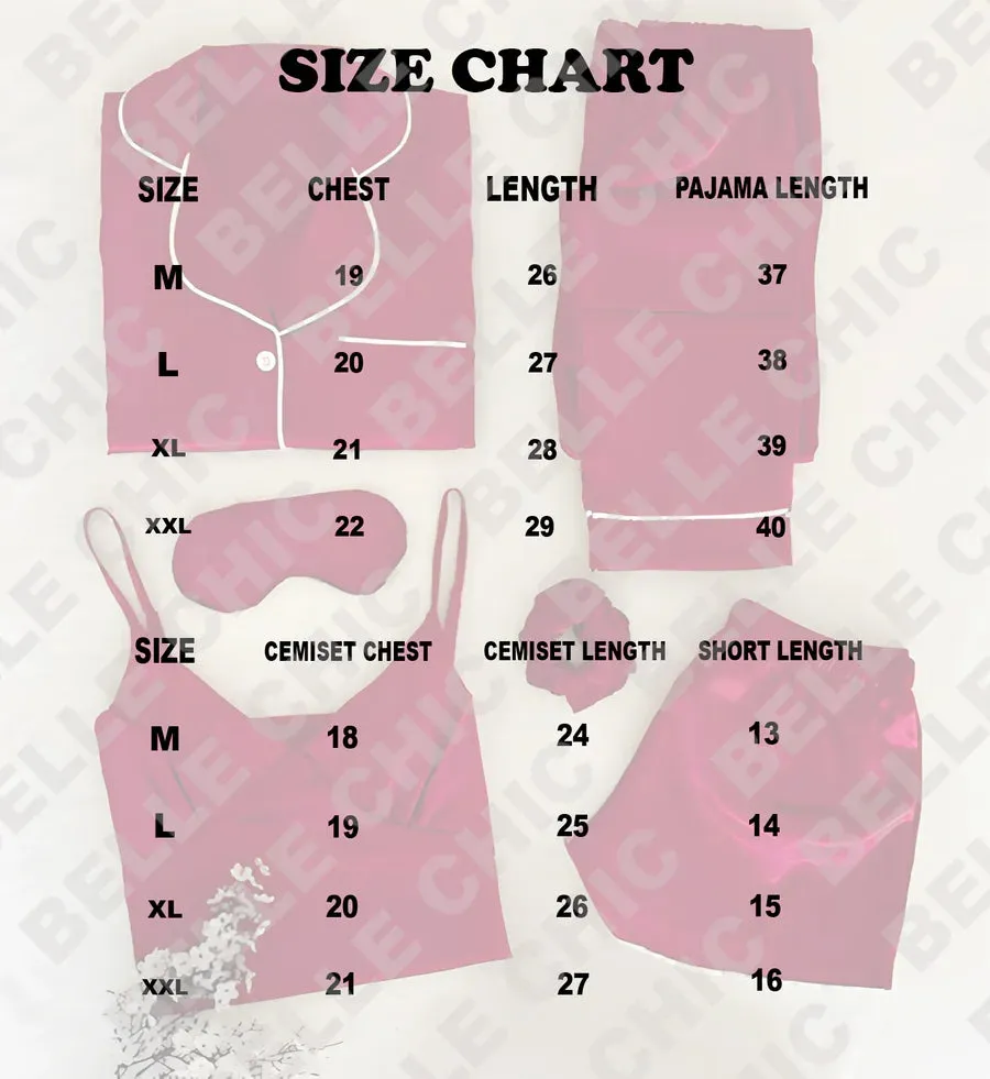 6 in 1 Silk Nighty Set