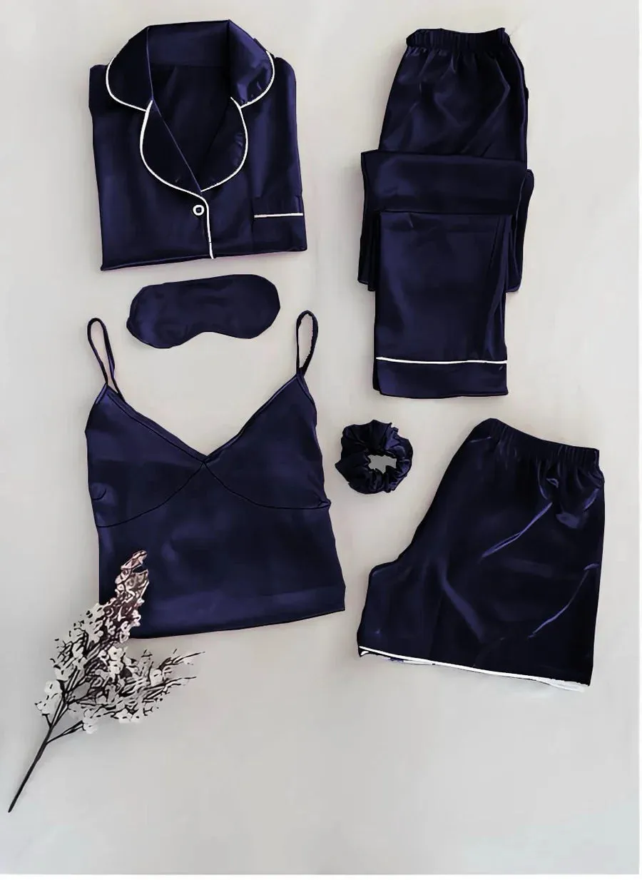 6 in 1 Silk Nighty Set