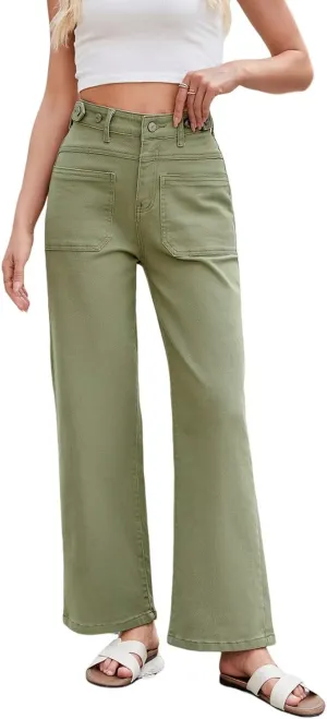 Allimy Womens Jeans High Waisted Straight Leg Baggy Boyfriend Jeans for Women Trendy 2025 Cargo Pants