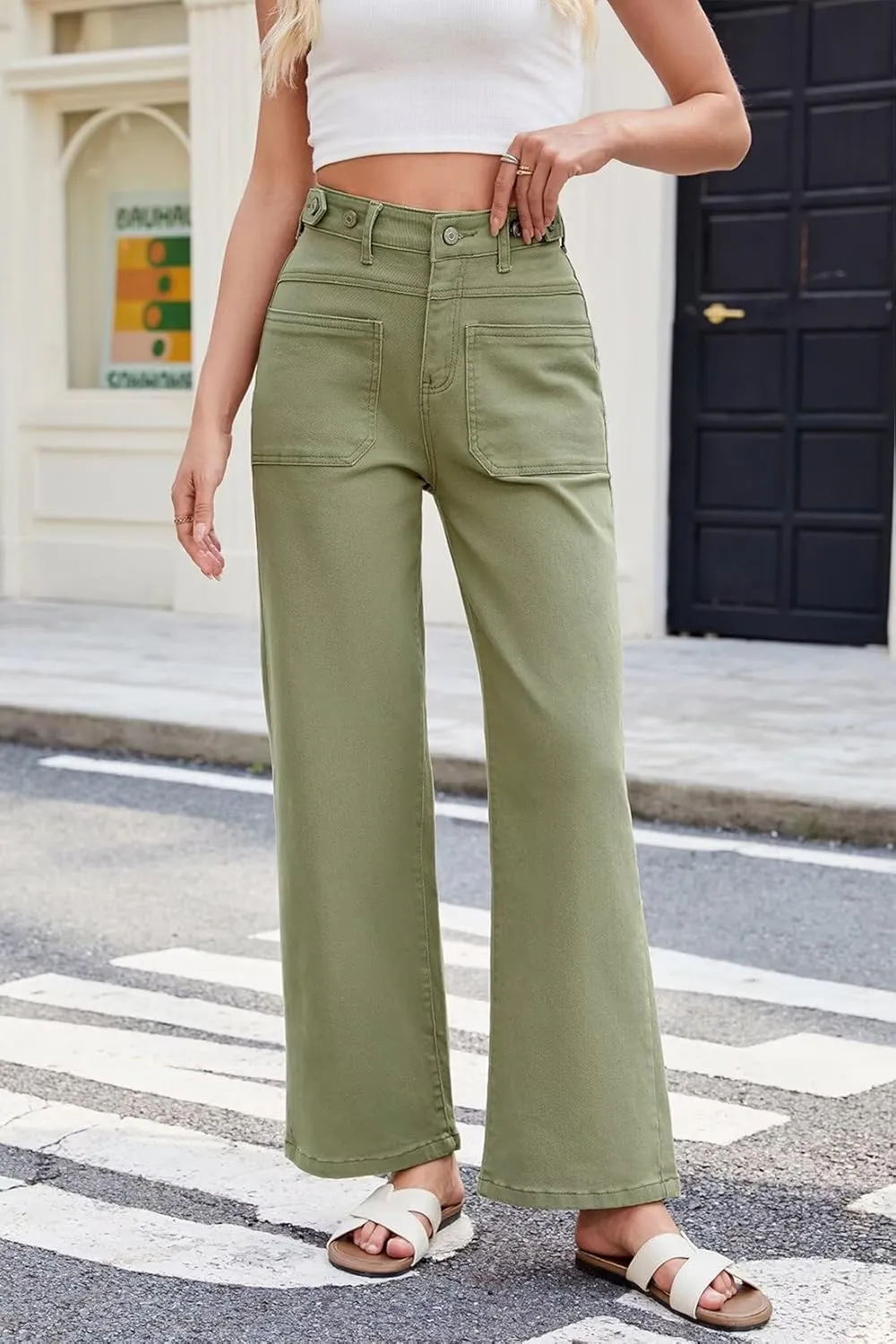 Allimy Womens Jeans High Waisted Straight Leg Baggy Boyfriend Jeans for Women Trendy 2025 Cargo Pants