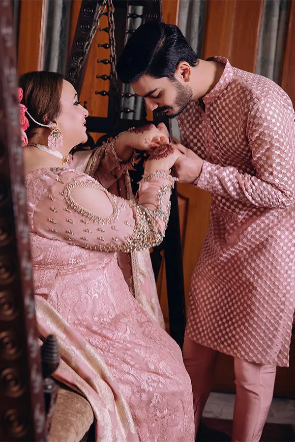 Arif Ashraf - Nawab - Tea Pink - Organza - 2 Piece