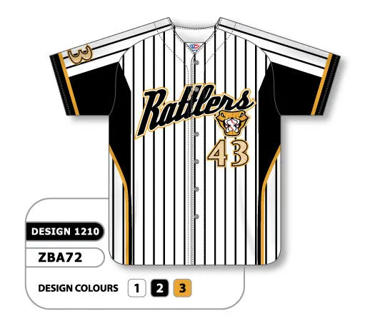 Athletic Knit Custom Sublimated Full Button Baseball Jersey Design 1210