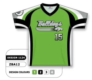 Athletic Knit Custom Sublimated V-Neck Baseball Jersey Design 1124