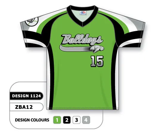 Athletic Knit Custom Sublimated V-Neck Baseball Jersey Design 1124