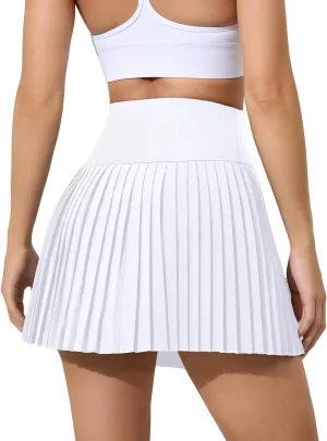 ATTRACO Womens Mesh Tennis Skirts High Waisted Golf Skort Flowy Pickleball Skort with Shorts