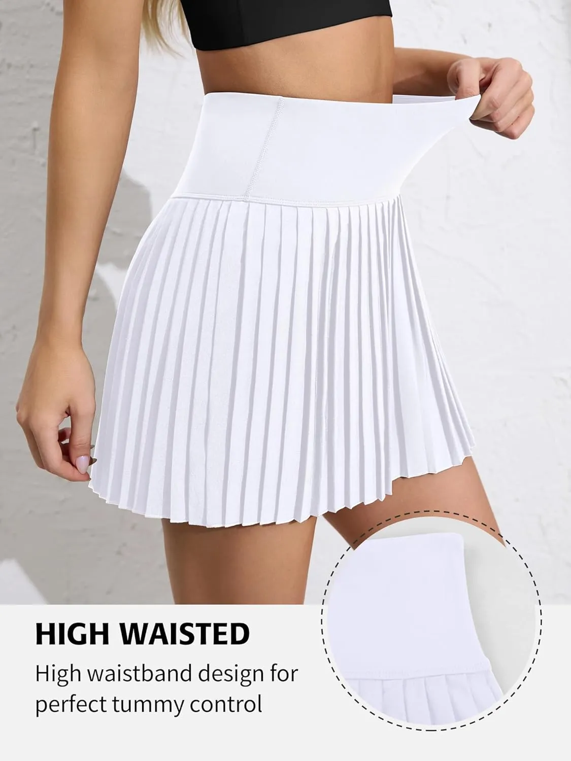 ATTRACO Womens Mesh Tennis Skirts High Waisted Golf Skort Flowy Pickleball Skort with Shorts