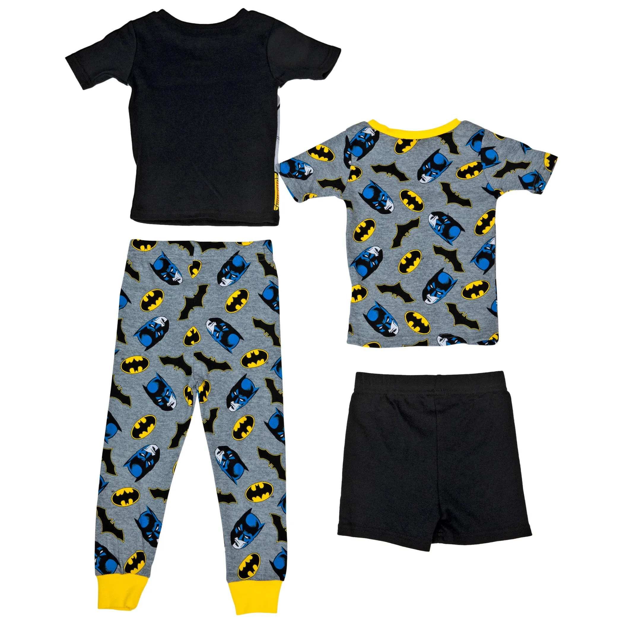 Batman 4-Piece Youth Shirt Pants Shorts and Shirt Set