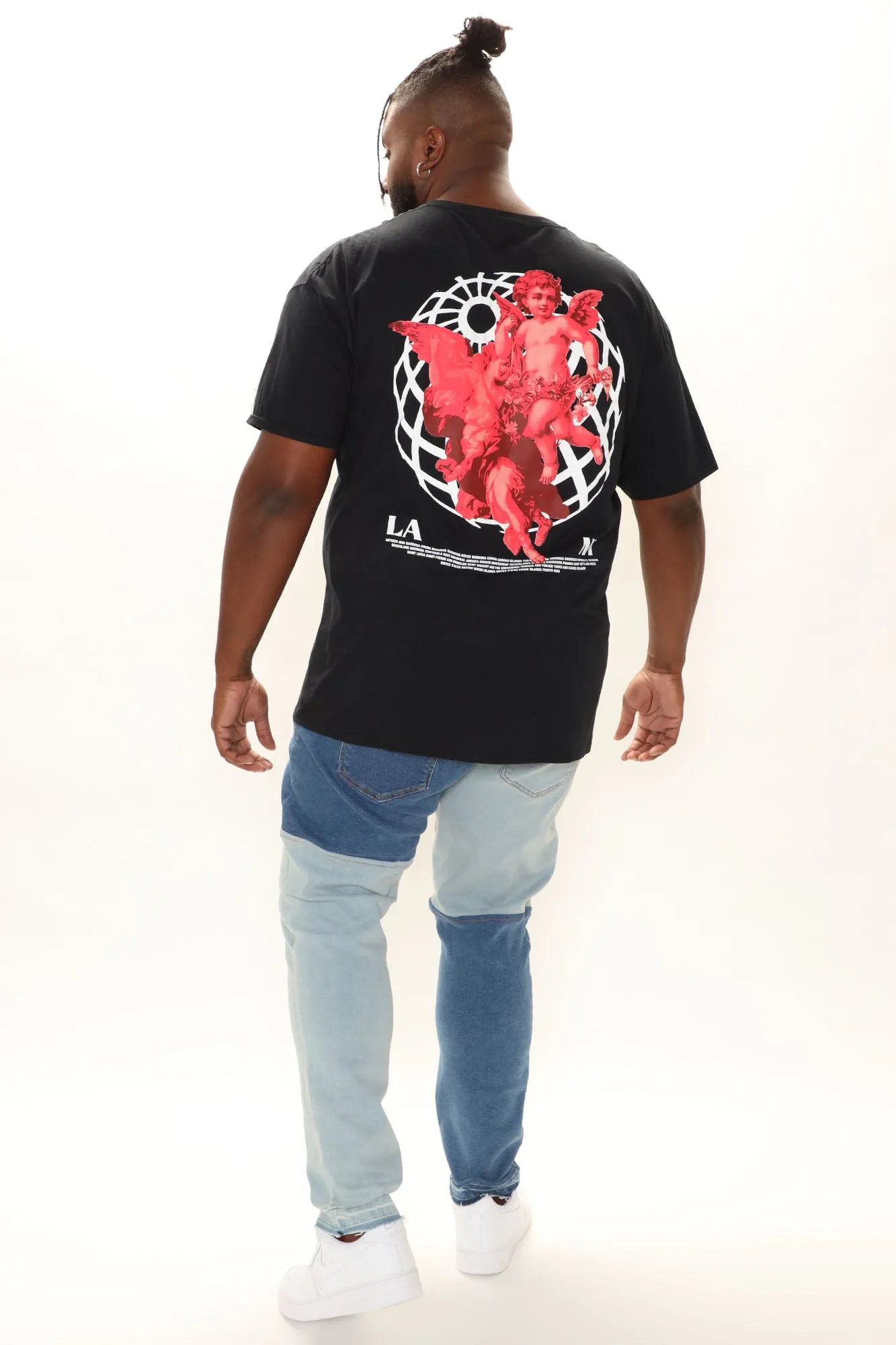 Be Different Patchwork Slim Jeans - Medium Wash