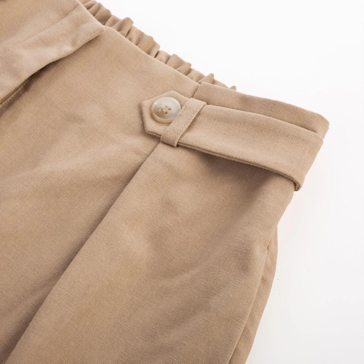 Belle Poque Linen Shorts for Women 2025 Summer Trendy Shorts Elastic High Waisted Dressy Casual Shorts with Pockets
