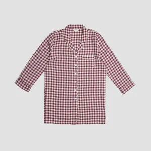 Berry Gingham Linen Nightshirt