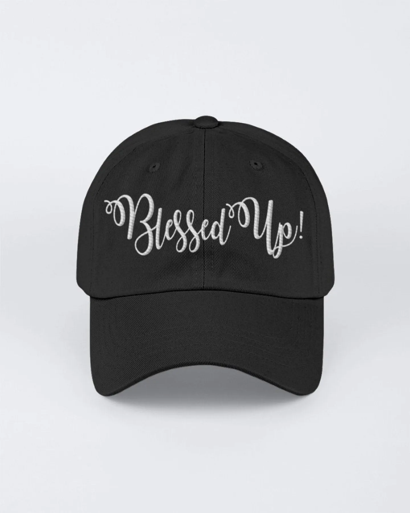 Blessed Up White Graphic Text Style Yupoong Adult 6 Panel Structured