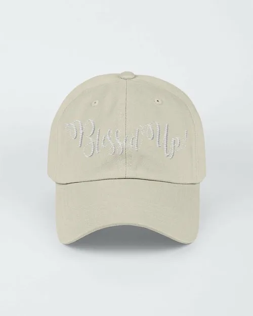 Blessed Up White Graphic Text Style Yupoong Adult 6 Panel Structured