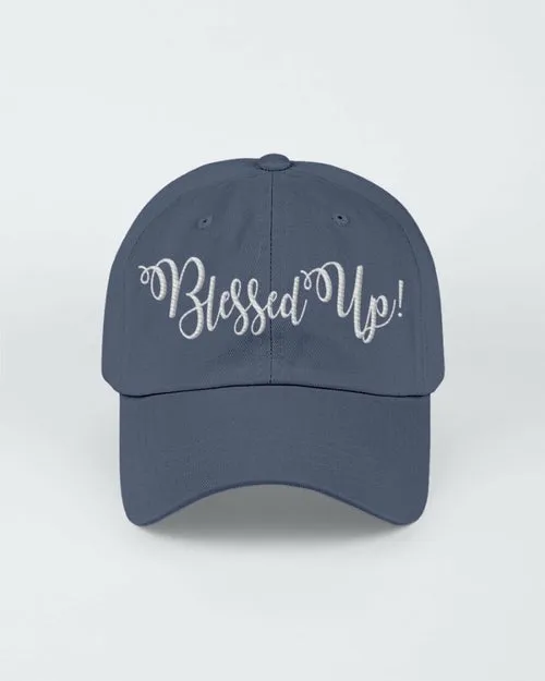 Blessed Up White Graphic Text Style Yupoong Adult 6 Panel Structured