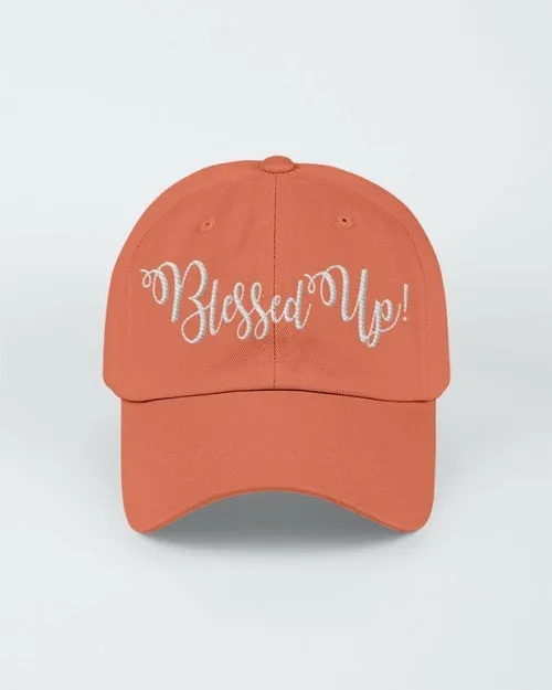 Blessed Up White Graphic Text Style Yupoong Adult 6 Panel Structured