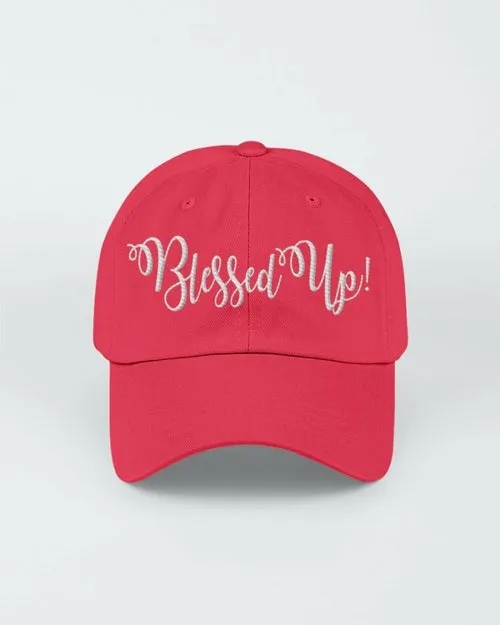 Blessed Up White Graphic Text Style Yupoong Adult 6 Panel Structured