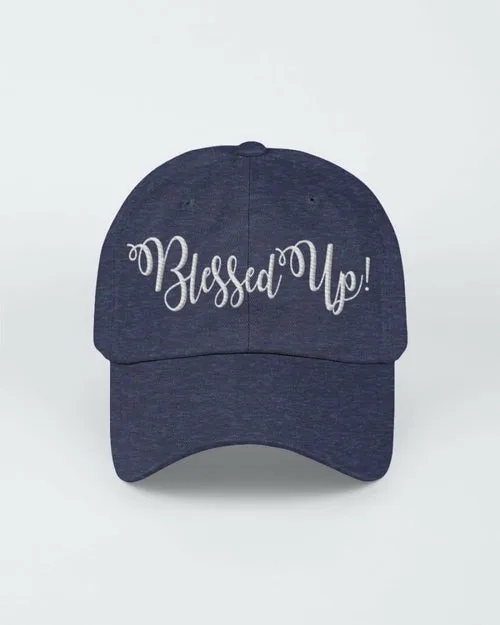Blessed Up White Graphic Text Style Yupoong Adult 6 Panel Structured