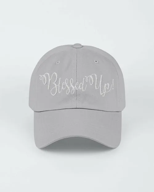 Blessed Up White Graphic Text Style Yupoong Adult 6 Panel Structured