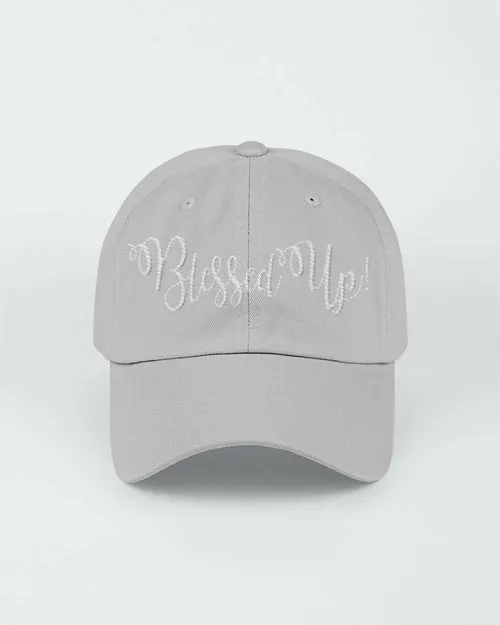 Blessed Up White Graphic Text Style Yupoong Adult 6 Panel Structured