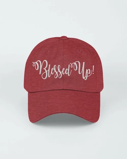 Blessed Up White Graphic Text Style Yupoong Adult 6 Panel Structured