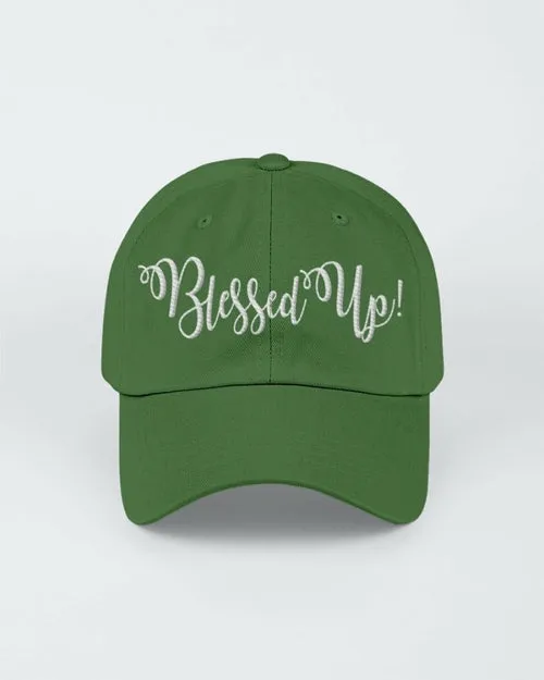 Blessed Up White Graphic Text Style Yupoong Adult 6 Panel Structured