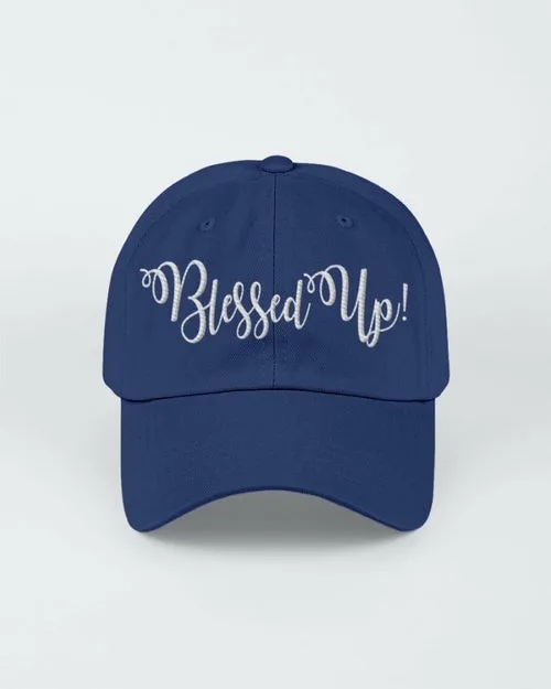 Blessed Up White Graphic Text Style Yupoong Adult 6 Panel Structured