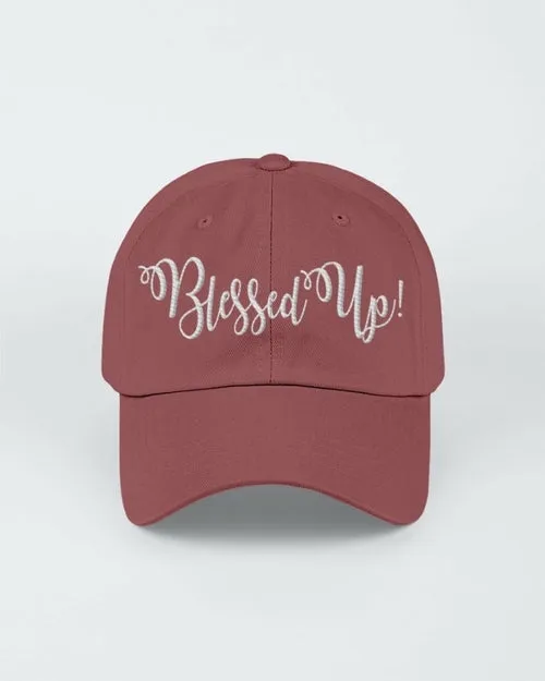 Blessed Up White Graphic Text Style Yupoong Adult 6 Panel Structured