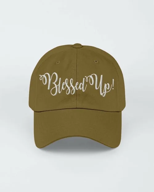 Blessed Up White Graphic Text Style Yupoong Adult 6 Panel Structured