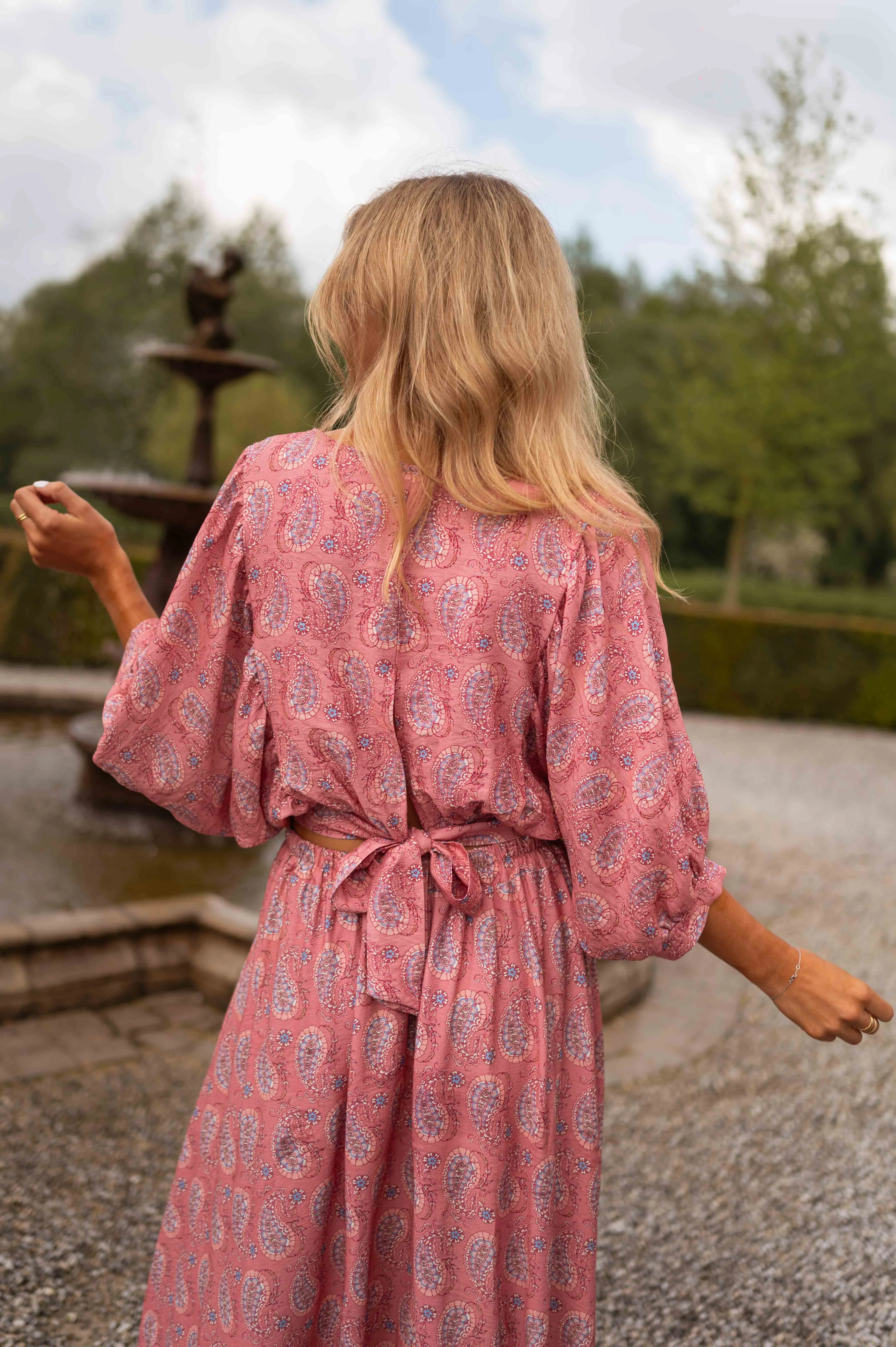 Blouse Karlou - rose à motifs