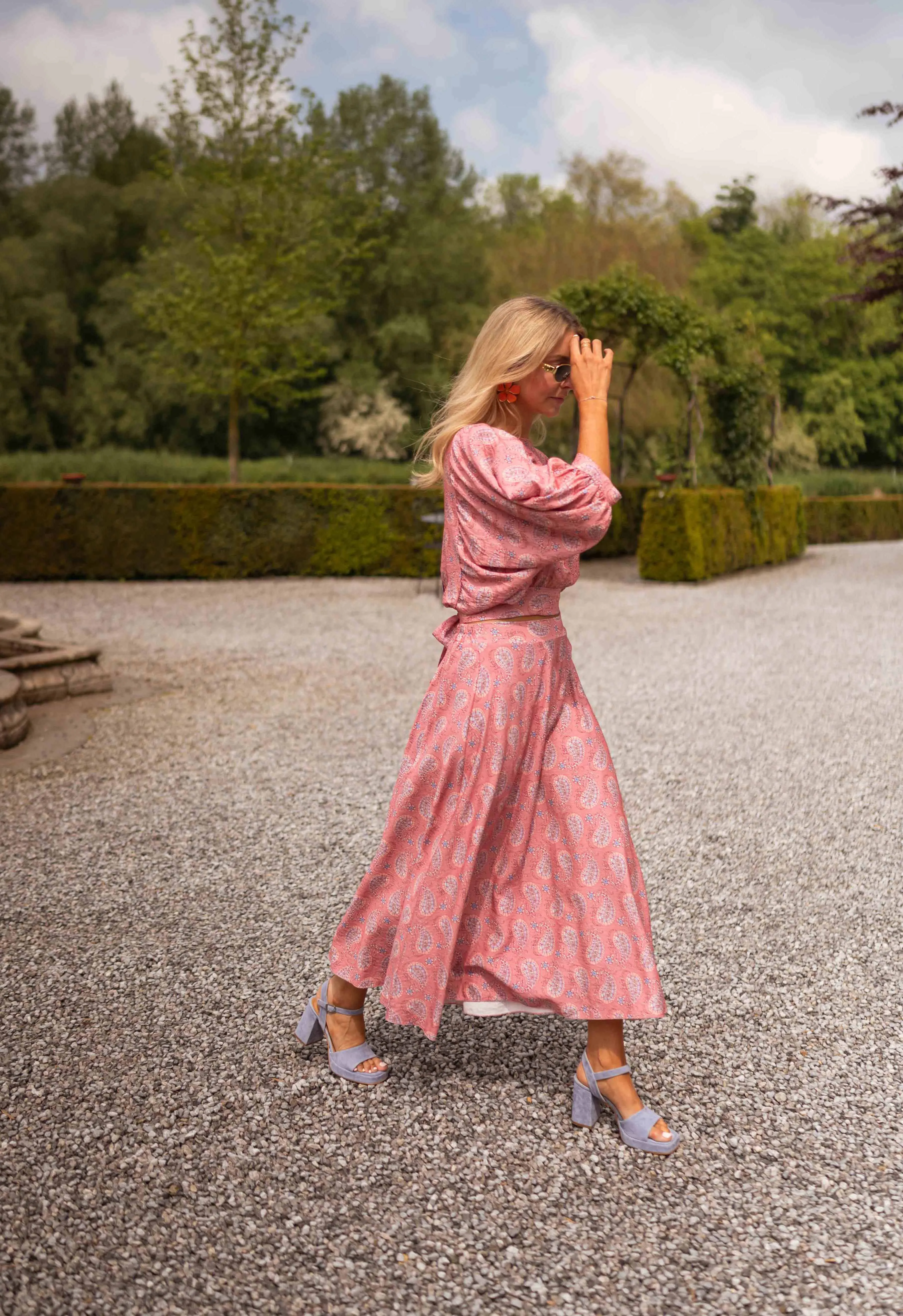 Blouse Karlou - rose à motifs