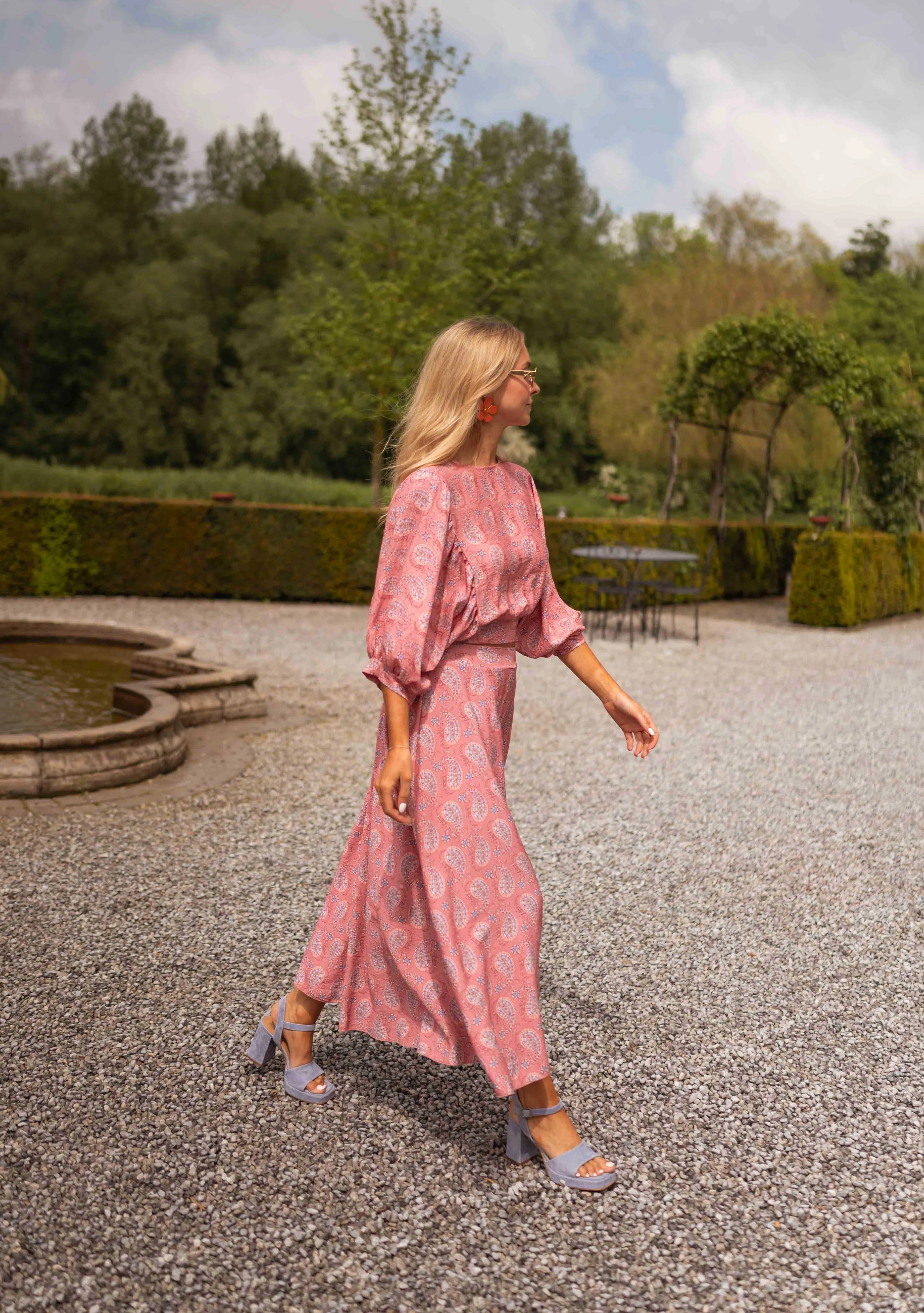 Blouse Karlou - rose à motifs