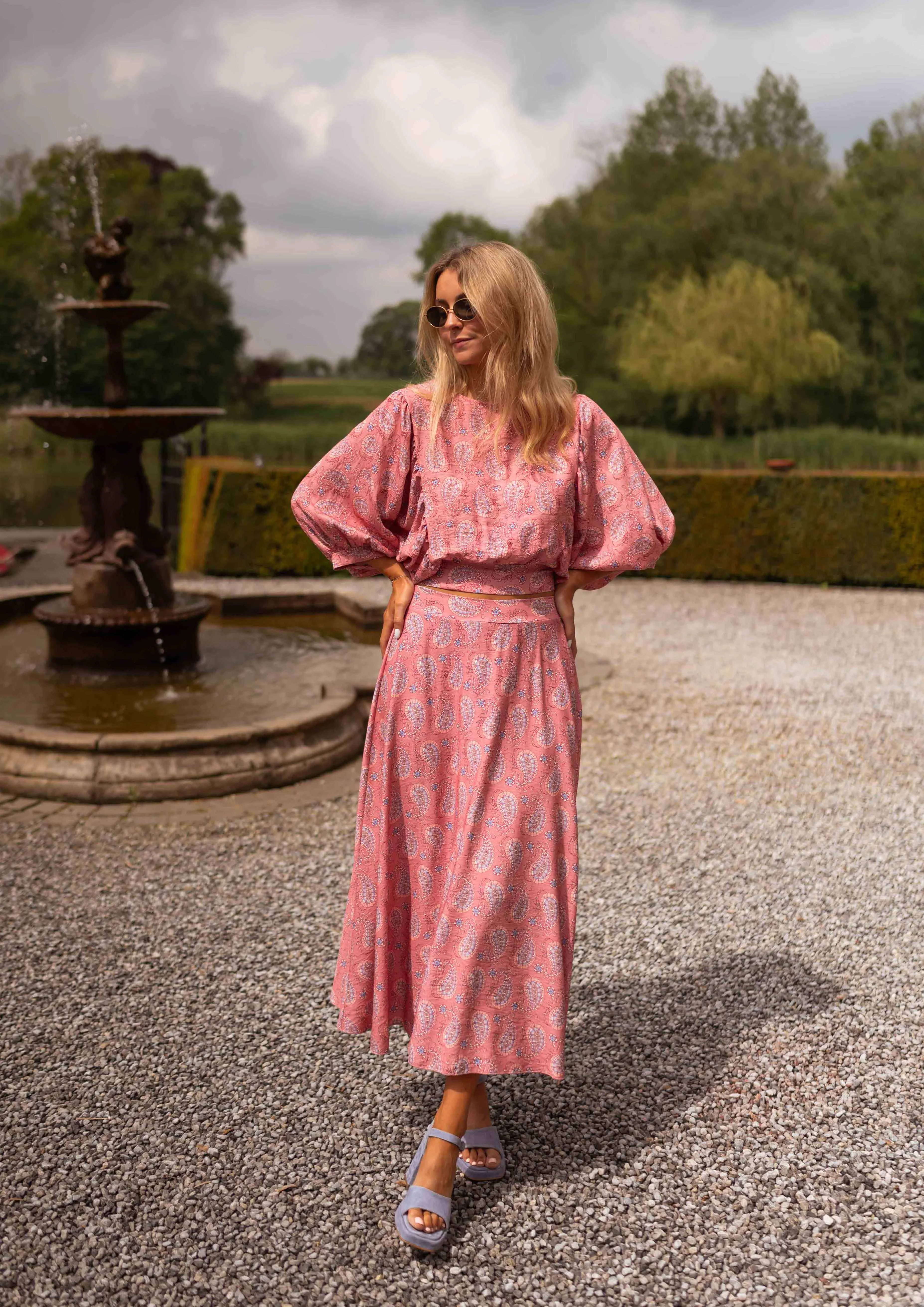 Blouse Karlou - rose à motifs