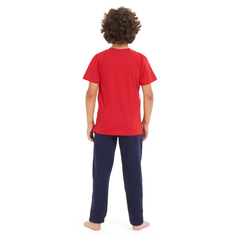 Boys summer pajama set Giant Cool Dino t-shirt  Navy Pants