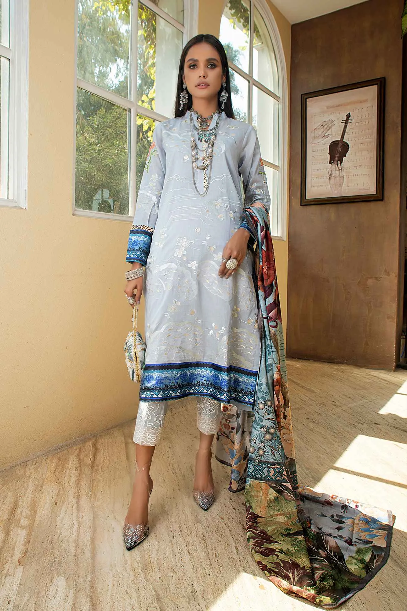 Chandelier by Mystique Unstitched 3 Piece Festive Lawn Collection'2022-FC-04