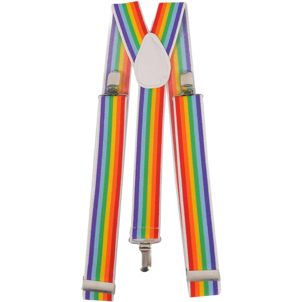 Colorful Striped Suspenders - Wide