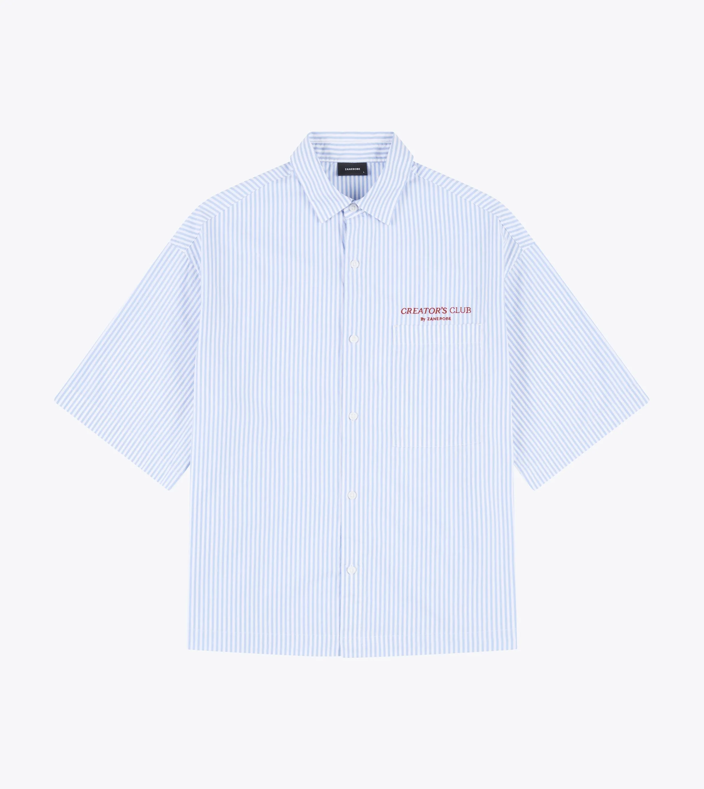 Creator's Club Box Crop Shirt Blue Stripe