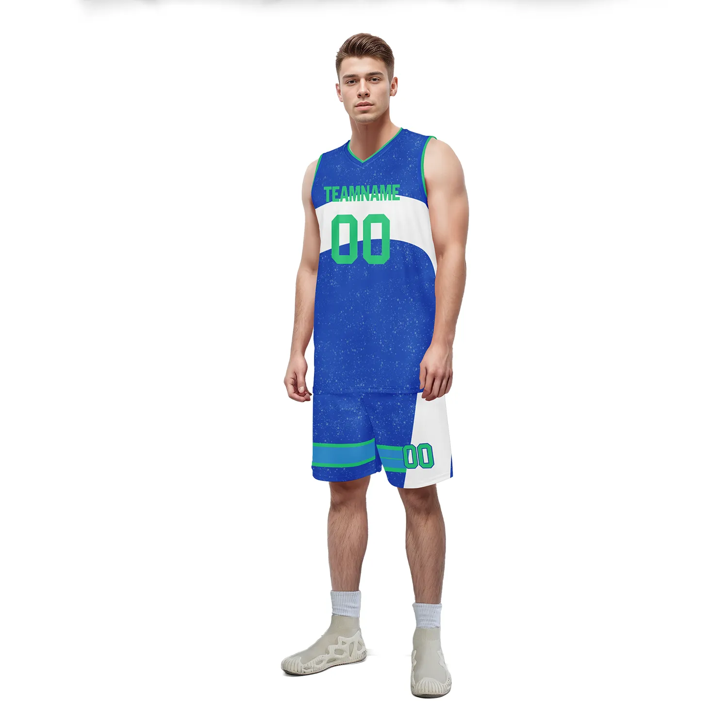 Custom Blue White Classic Style Sports Uniform Basketball Jersey BBJ01-bd0a7009