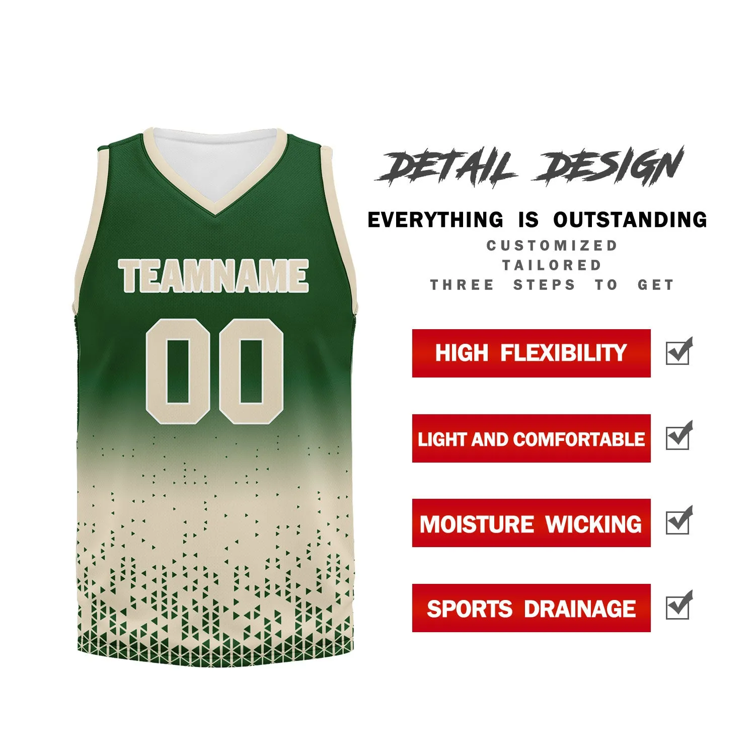Custom Green Yellow Fade Fashion Sports Uniform Basketball Jersey BBJ01-D020102-7