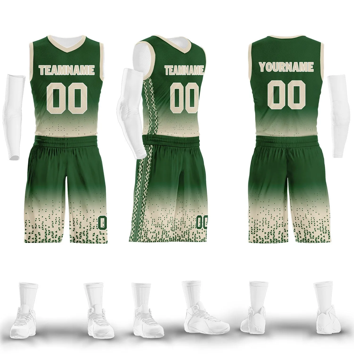 Custom Green Yellow Fade Fashion Sports Uniform Basketball Jersey BBJ01-D020102-7