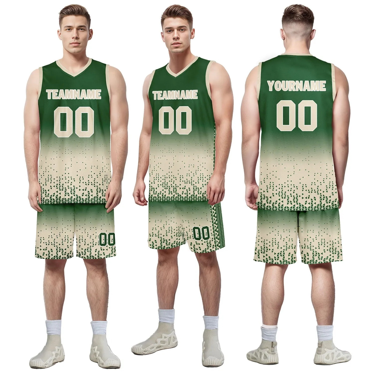 Custom Green Yellow Fade Fashion Sports Uniform Basketball Jersey BBJ01-D020102-7