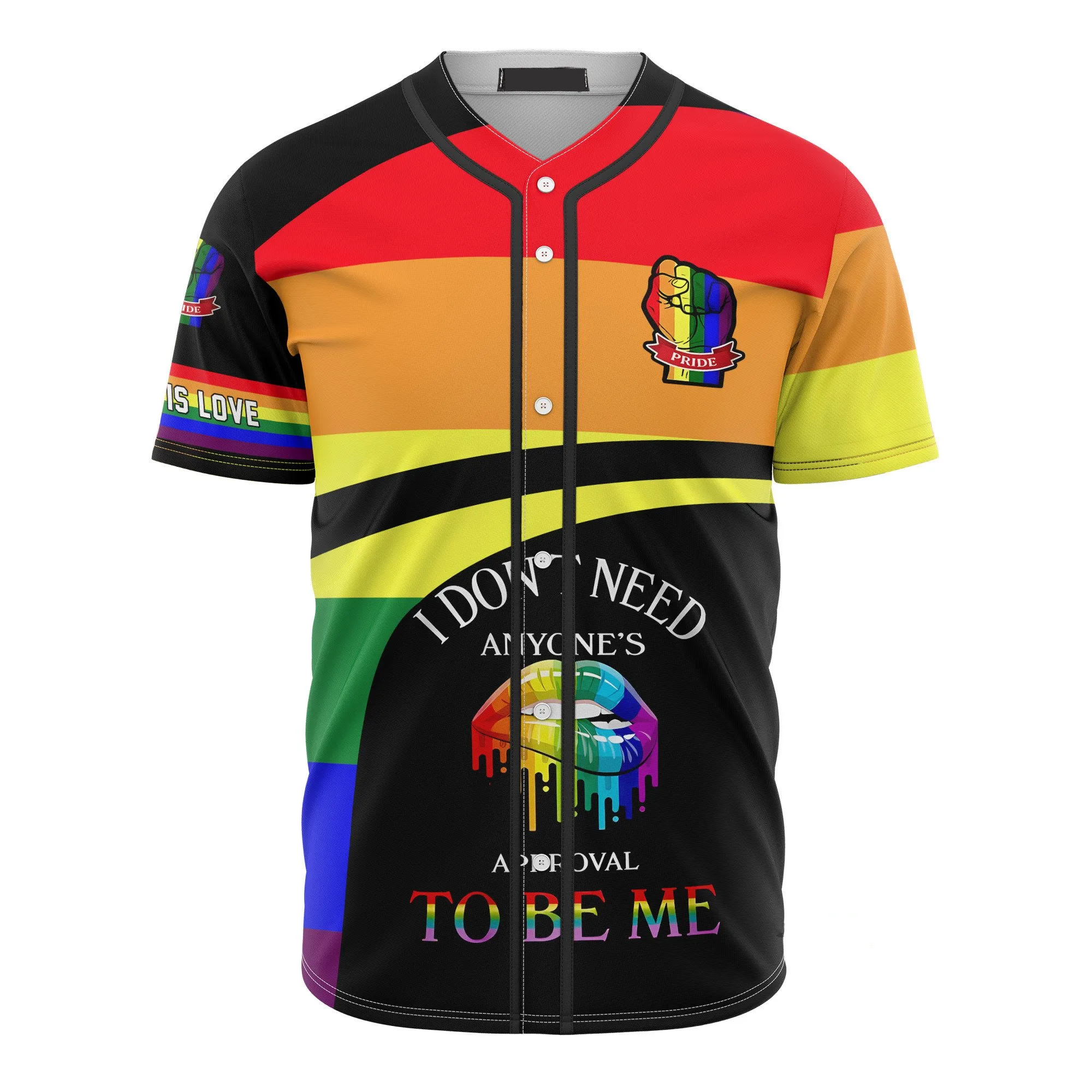 Custom Name LGBT I Don't Need Anyone's, Personalized 3D LGBT Baseball Jersey