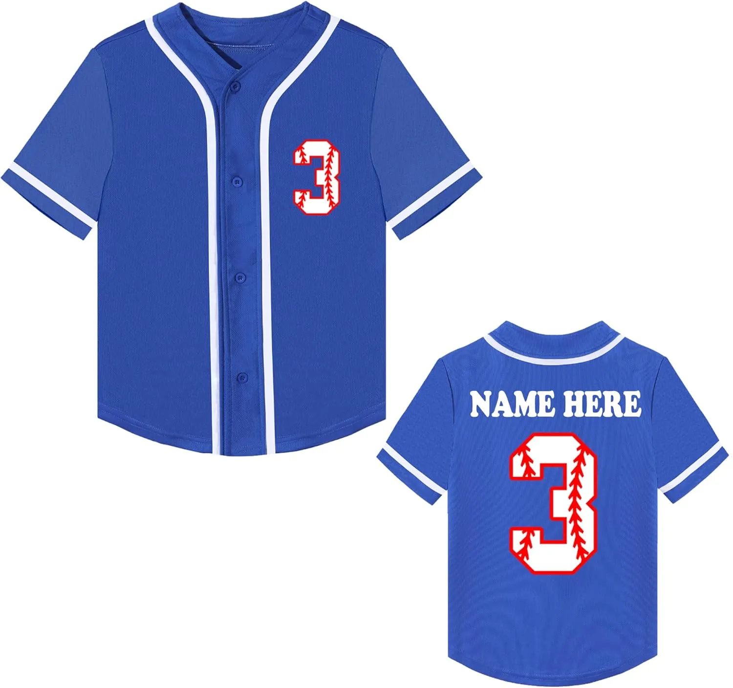 Custom Toddler Boy 2nd 3rd 4 Year-Old Baseball Jersey Personalized Printed Kids Name Birthday Shirt Outfit T-Shirts