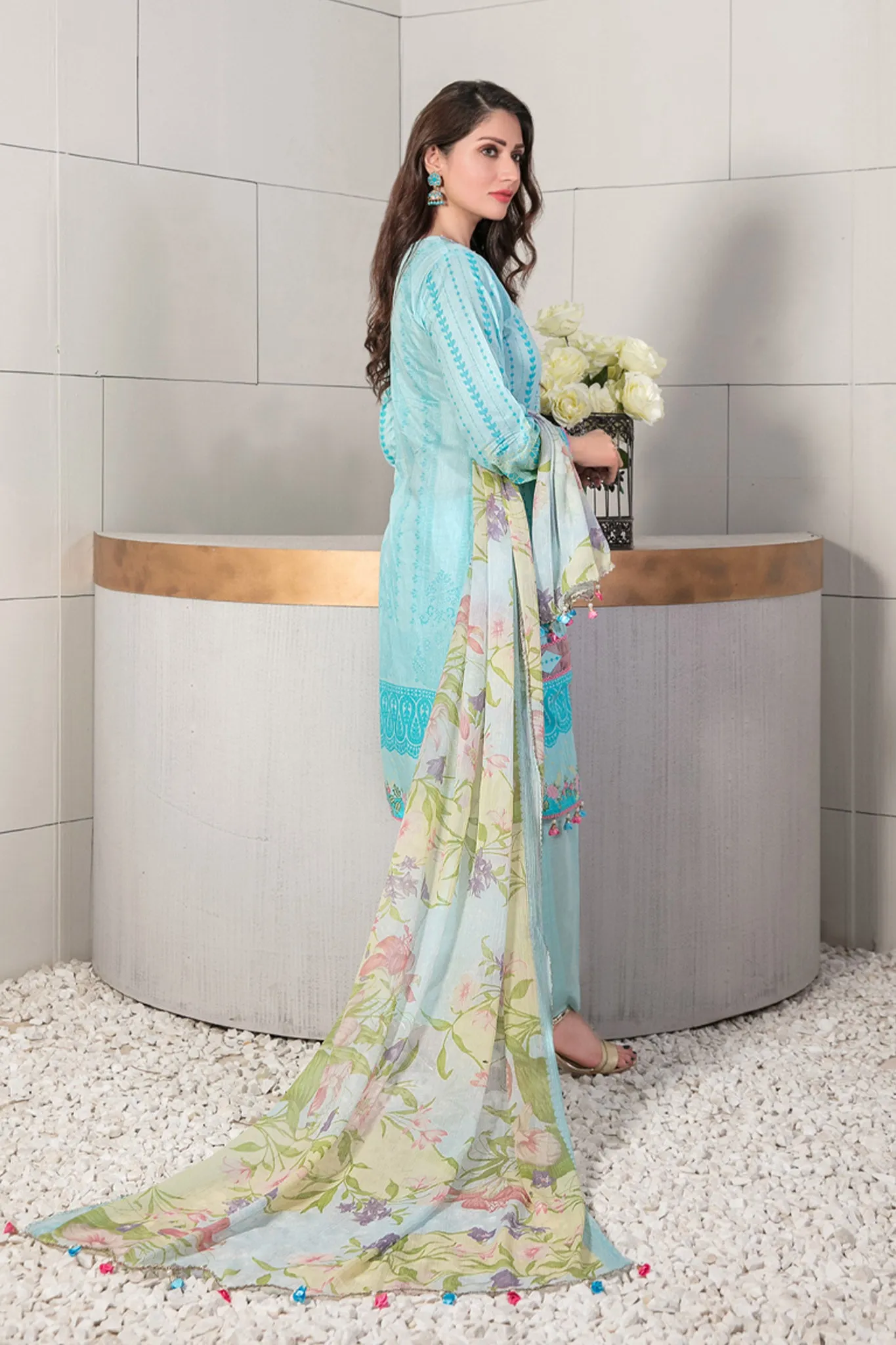 Eshal by Tawakkal Unstitched 3 Piece Lawn Collection'2022-E-7138