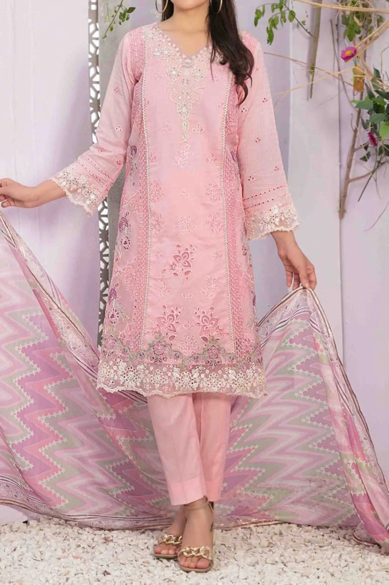 Farasha by Tawakkal Semi Stitched 3 Piece Jacquard Lawn Collection'2023-F-8971
