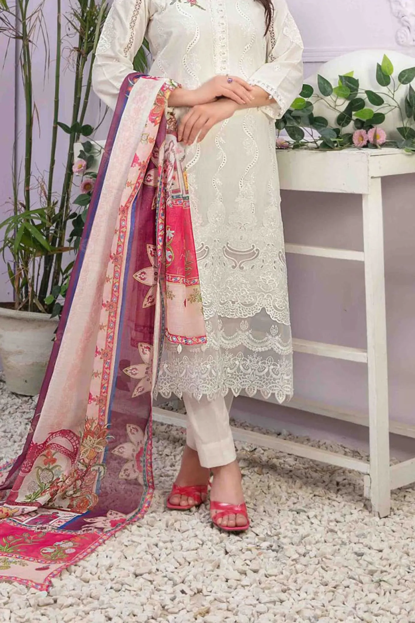 Farasha by Tawakkal Semi Stitched 3 Piece Jacquard Lawn Collection'2023-F-8973