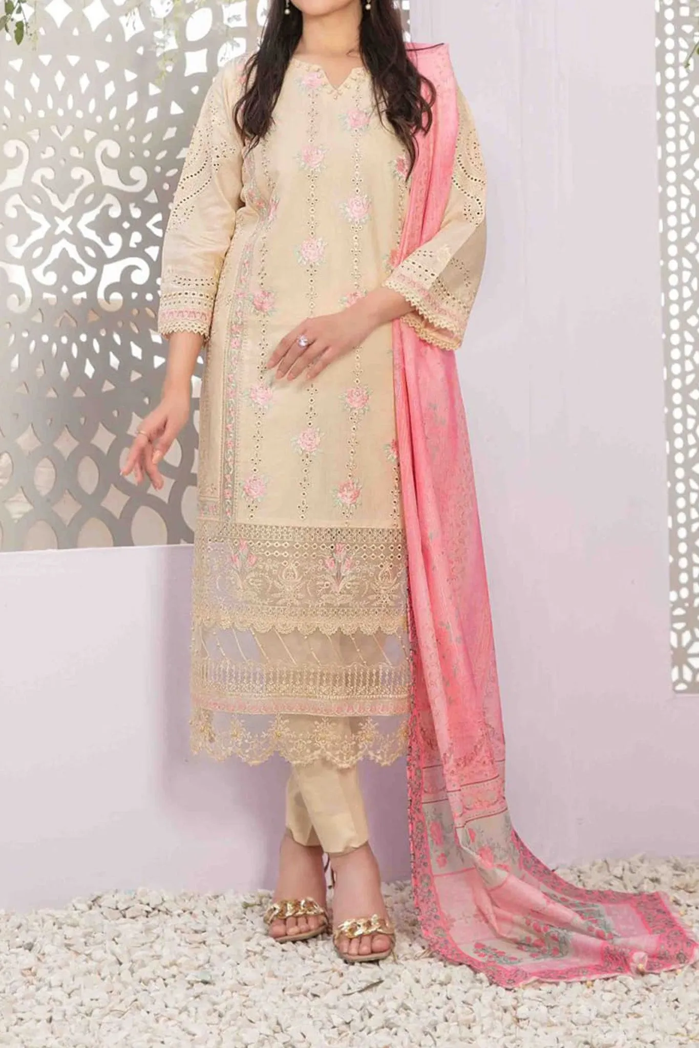 Farasha by Tawakkal Semi Stitched 3 Piece Jacquard Lawn Collection'2023-F-8980