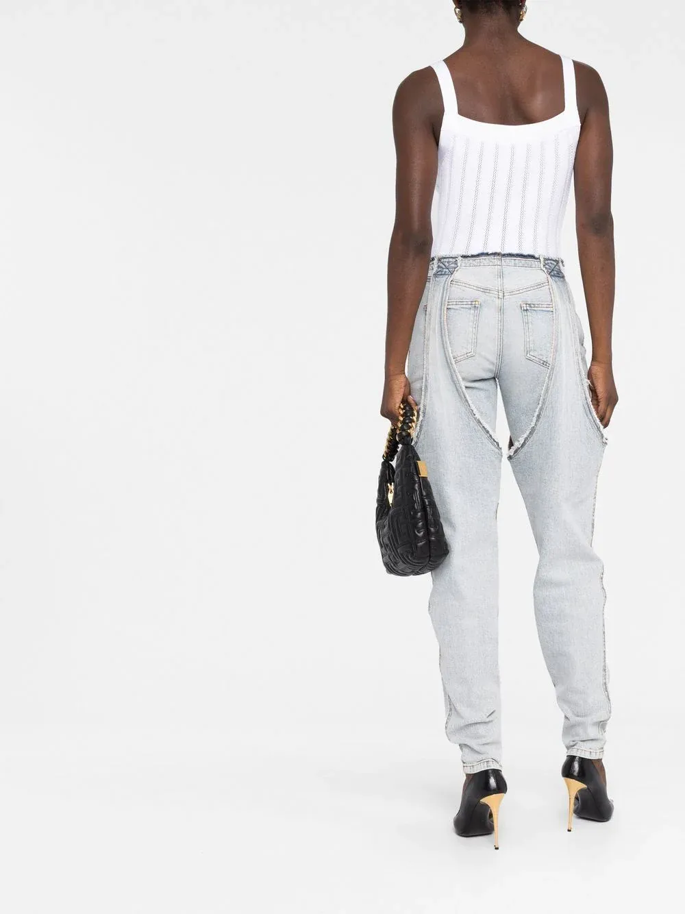 Garter Cut Vintage Blue Jeans