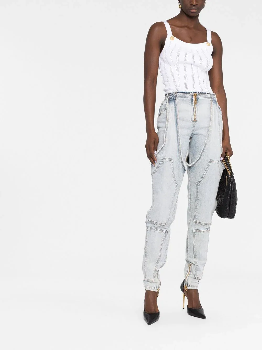Garter Cut Vintage Blue Jeans