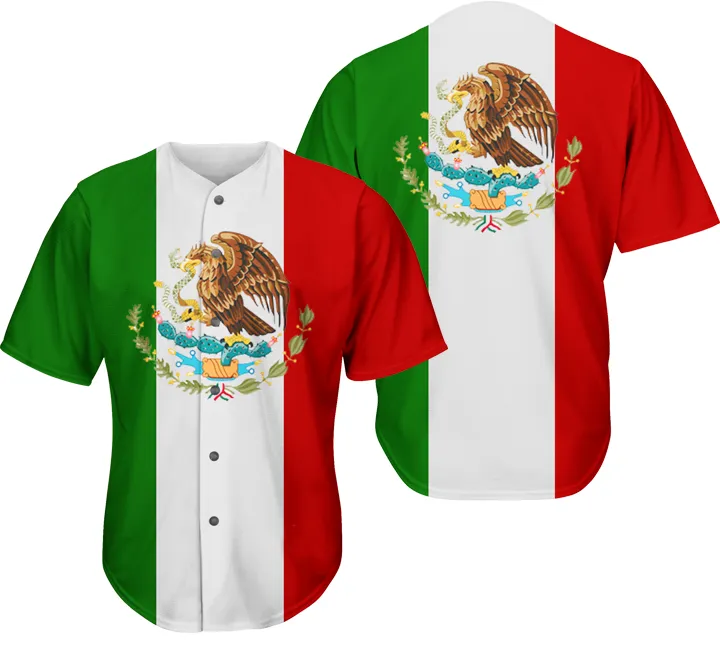 Gold Mexico Eagle Baseball Jersey, Pride American Shirt, Gift for Men