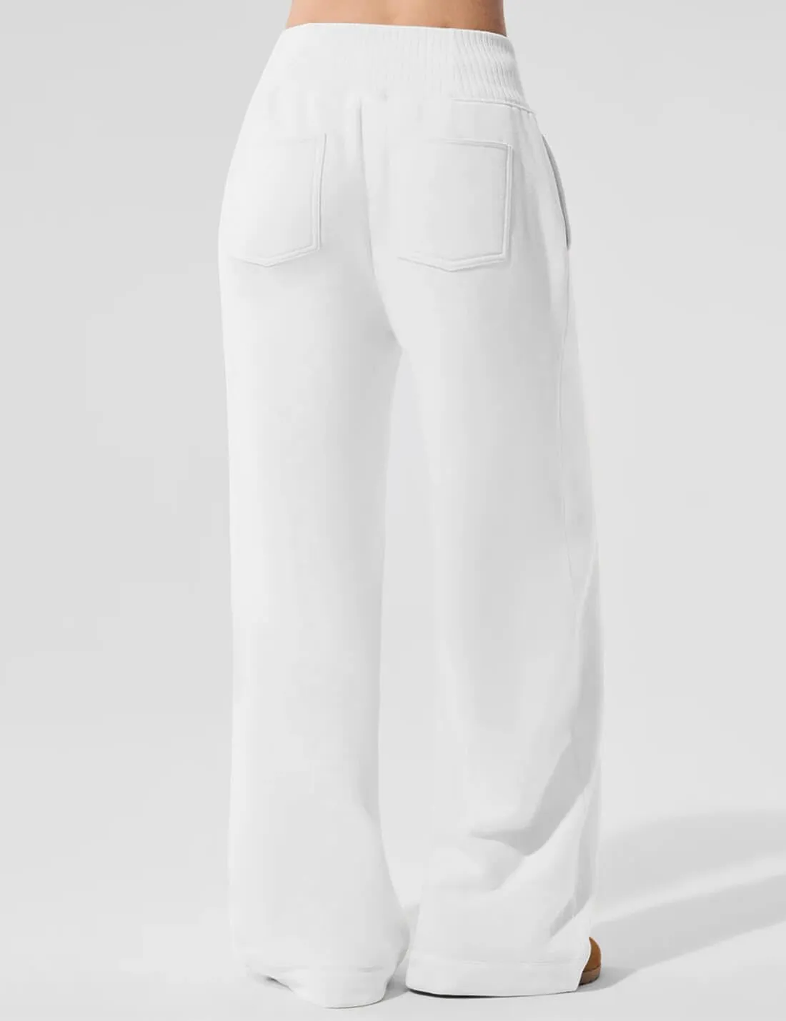 HeSaYep Womens Wide Leg Sweatpants 2025 Ribbed High Waist Straight Leg Baggy Sweat Pants with 4 Pockets